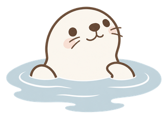 Melly the seal bobbing in the water